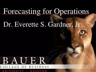 Forecasting for Operations