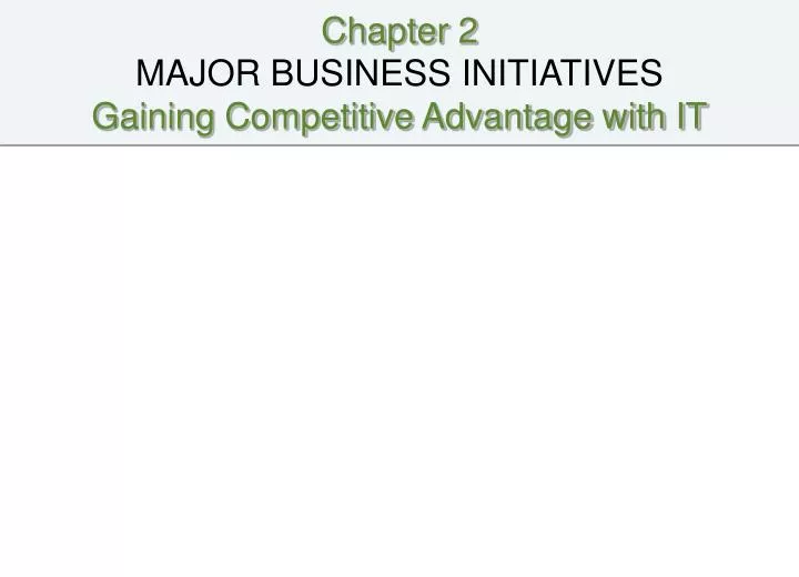 chapter 2 major business initiatives gaining competitive advantage with it
