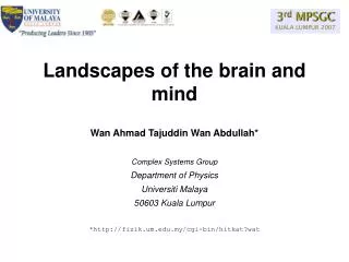 Landscapes of the brain and mind