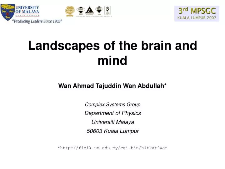 landscapes of the brain and mind