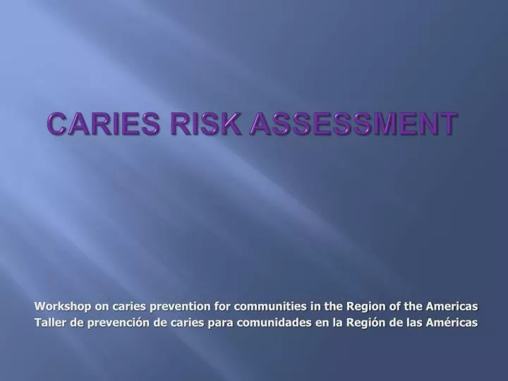 caries risk assessment
