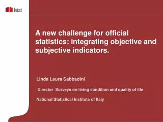 A new challenge for official statistics: integrating objective and subjective indicators.