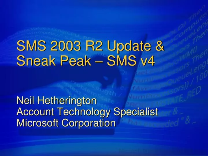 sms 2003 r2 update sneak peak sms v4