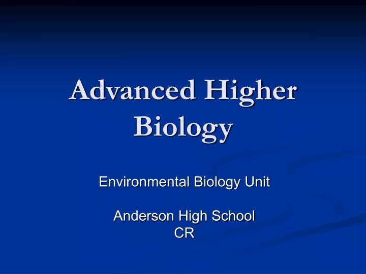 advanced higher biology