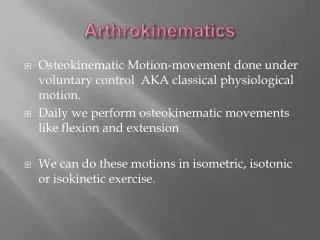 Arthrokinematics