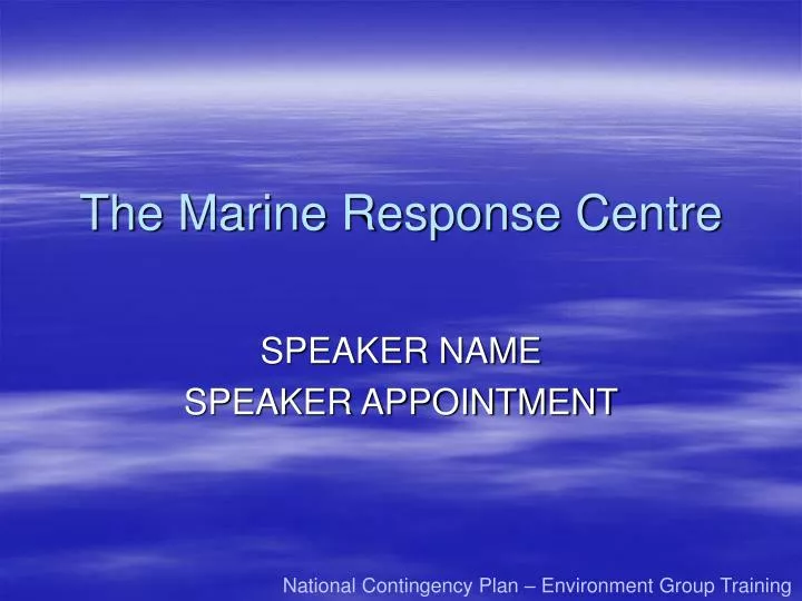 the marine response centre
