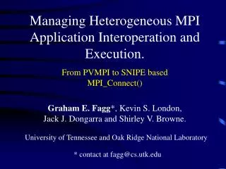 Managing Heterogeneous MPI Application Interoperation and Execution.