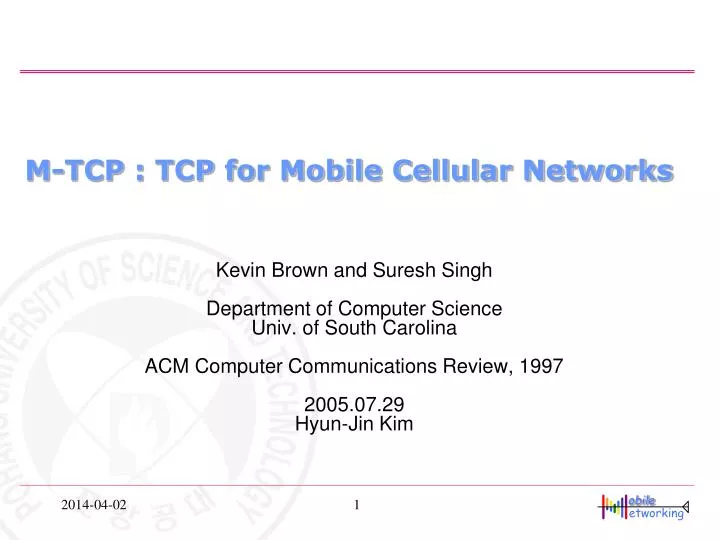 m tcp tcp for mobile cellular networks