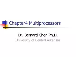Chapter4 Multiprocessors