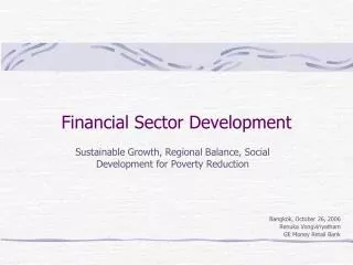 Financial Sector Development