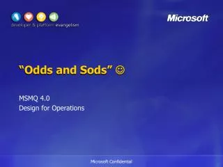 “Odds and Sods” 