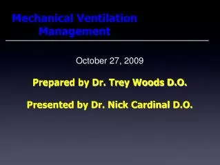 Mechanical Ventilation Management