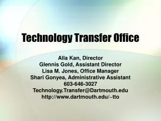 Technology Transfer Office