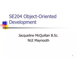 SE204 Object-Oriented Development