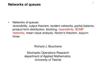 Networks of queues