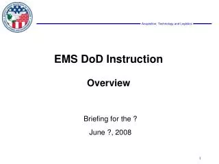 EMS DoD Instruction Overview
