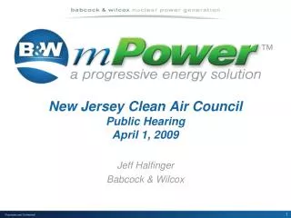 New Jersey Clean Air Council Public Hearing April 1, 2009