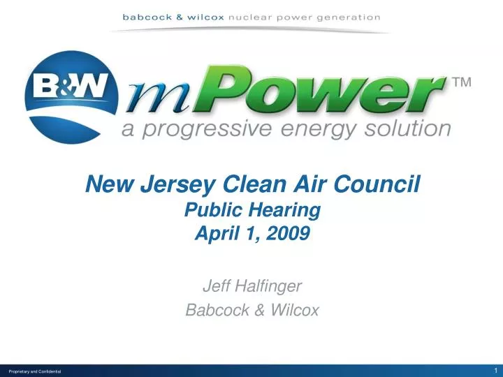 new jersey clean air council public hearing april 1 2009