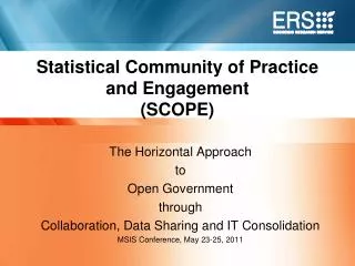 Statistical Community of Practice and Engagement (SCOPE)