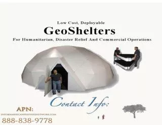 Low Cost, Deployable GeoShelters