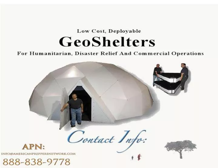 low cost deployable geoshelters