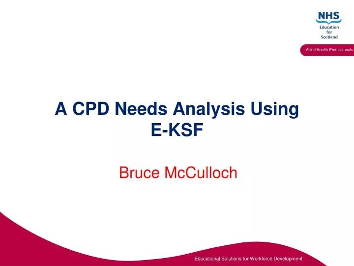 a cpd needs analysis using e ksf