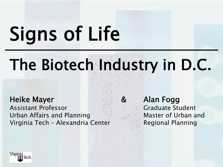 signs of life the biotech industry in d c