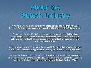 About the Biotech Industry