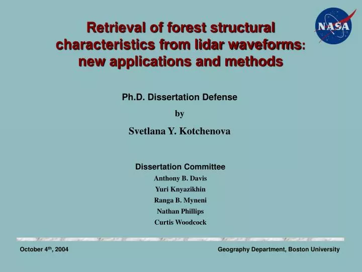 retrieval of forest structural characteristics from lidar waveforms new applications and methods