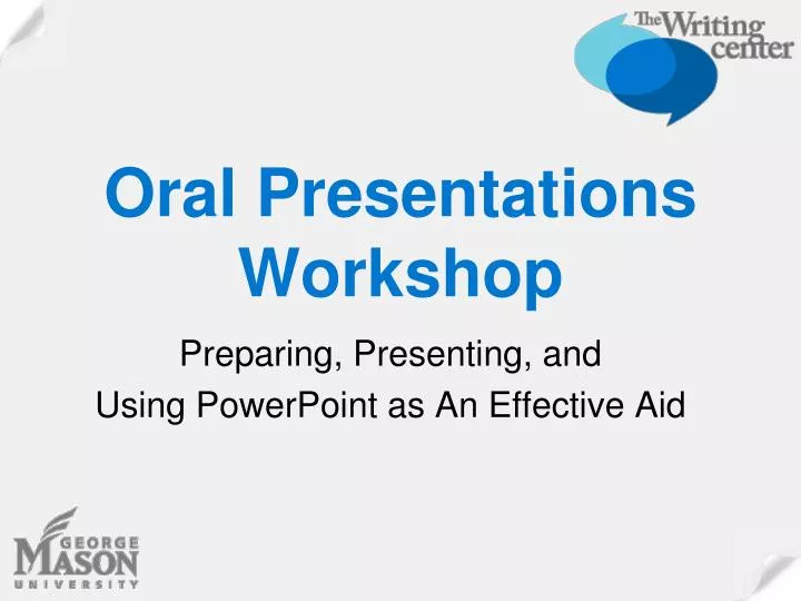 oral presentations workshop