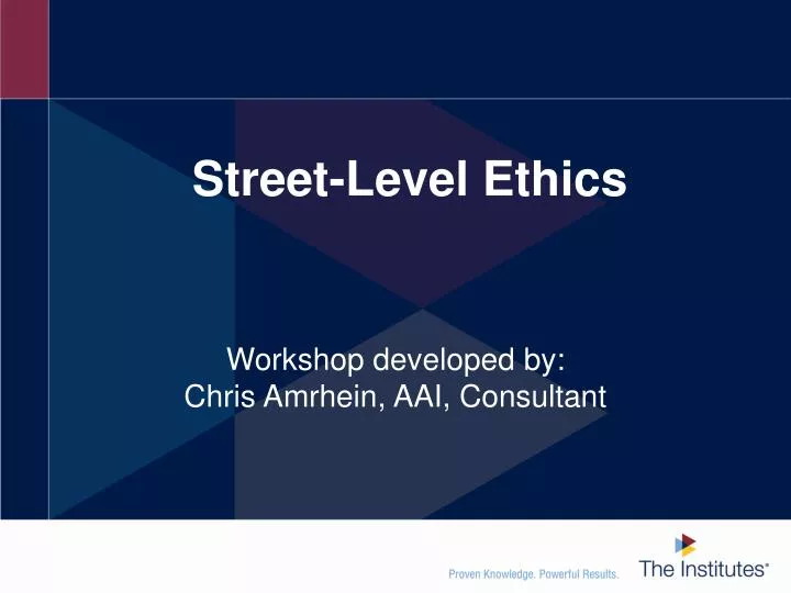 street level ethics