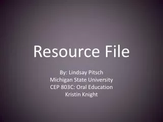 Resource File
