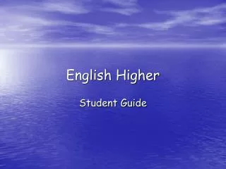 English Higher