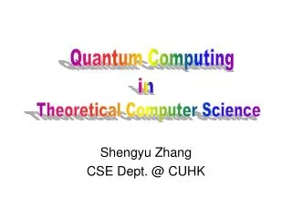 Shengyu Zhang CSE Dept. @ CUHK