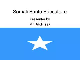 Somali Bantu Subculture