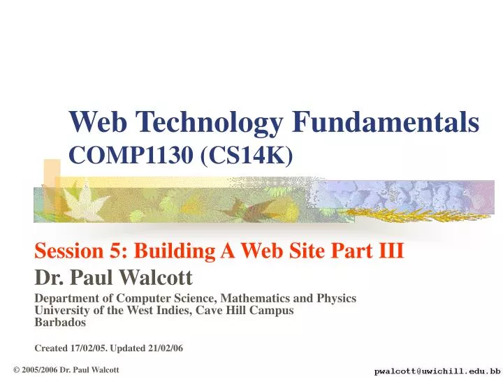 web technology fundamentals comp 1130 cs14k