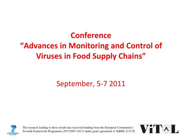 conference advances in monitoring and control of viruses in food supply chains