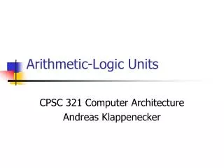 Arithmetic-Logic Units