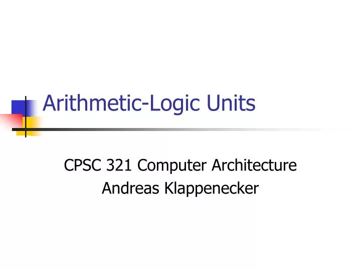 arithmetic logic units