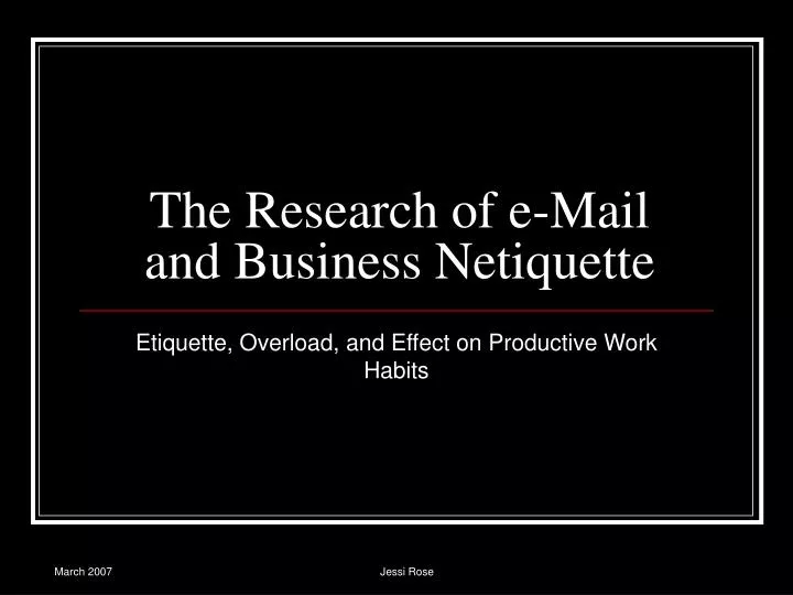 the research of e mail and business netiquette