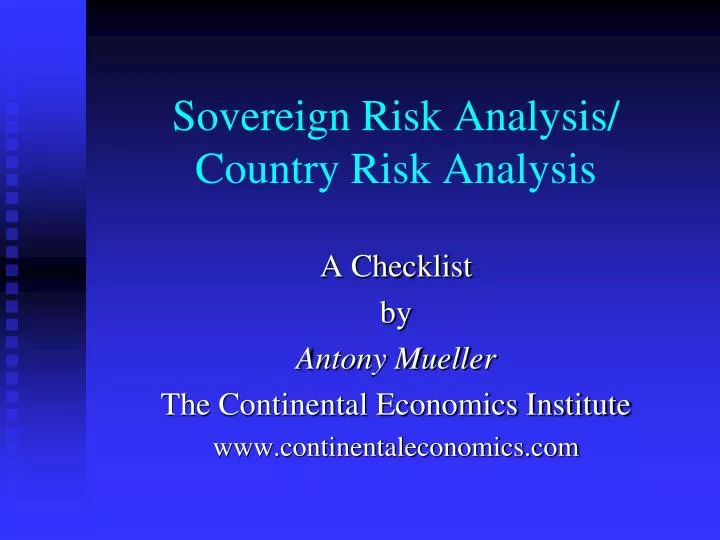 sovereign risk analysis country risk analysis