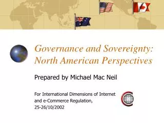 Governance and Sovereignty: North American Perspectives