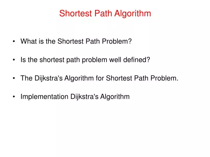 shortest path algorithm