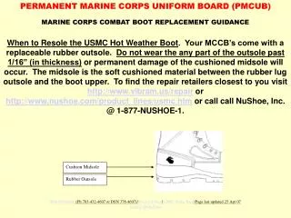 MARINE CORPS COMBAT BOOT REPLACEMENT GUIDANCE