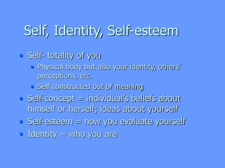 self identity self esteem