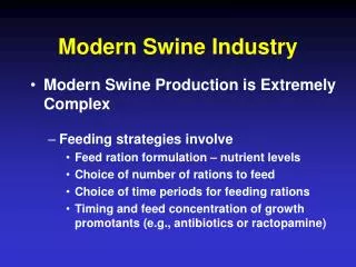 Modern Swine Industry