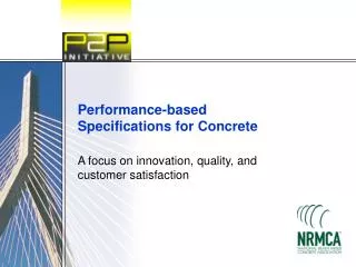 Performance-based Specifications for Concrete