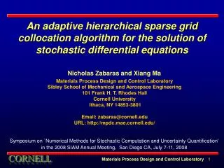 An adaptive hierarchical sparse grid collocation algorithm for the solution of stochastic differential equations