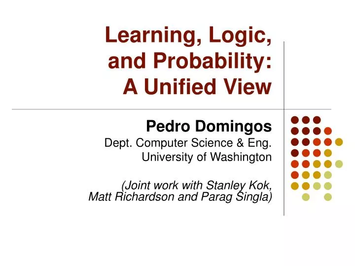 learning logic and probability a unified view