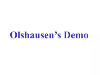Olshausen’s Demo